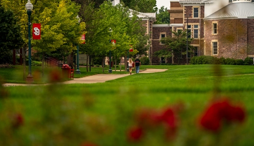 General image of students walking on USD's campus.