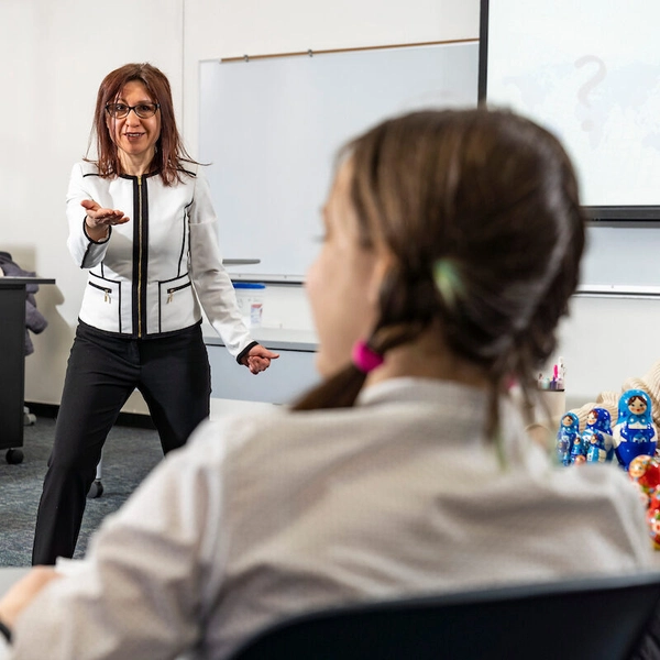 Students learning about modern languages
