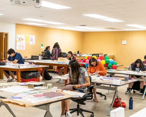 Oscar Howe summer art institute students