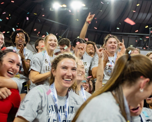 Summit leagues celebration of the women's track team