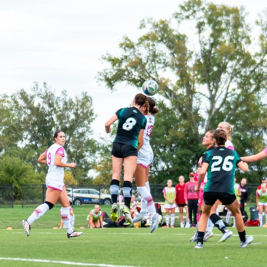 USD women's soccer playing against North Dakota