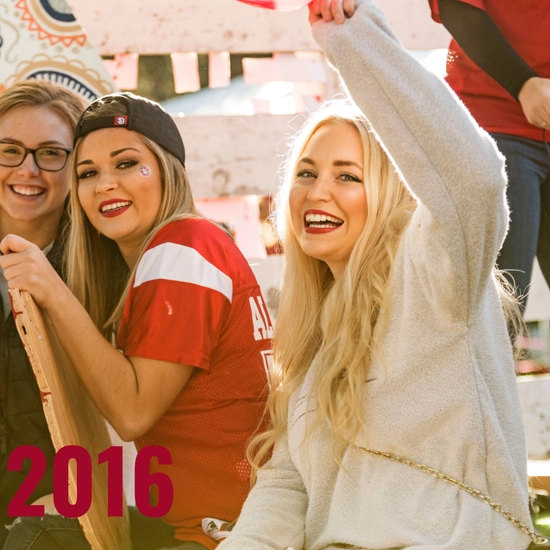 Dakota Days throwback of a group of girls riding in the parade