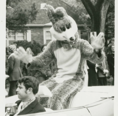 Dakota Days throwback of Charlie Coyote riding in the parade