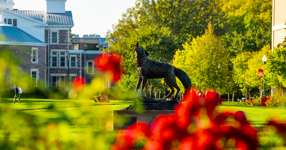 A photo of the legacy statue on USD's campus