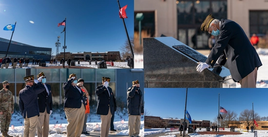 Images of veterans, flags from Patriots Plaza dedication ceremony