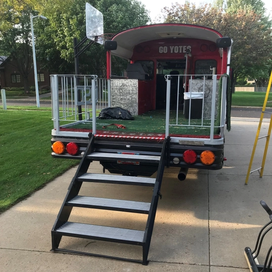 Back of renovated bus