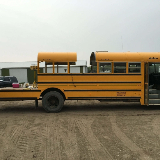 Side view of bus renovation